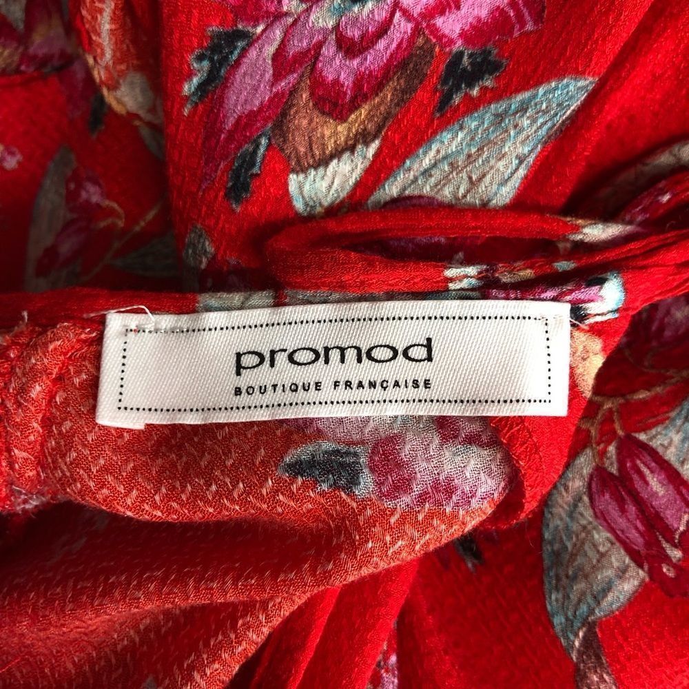 Promod Red Floral Ruffle Button Back Maxi Dress - Picture 10 of 15